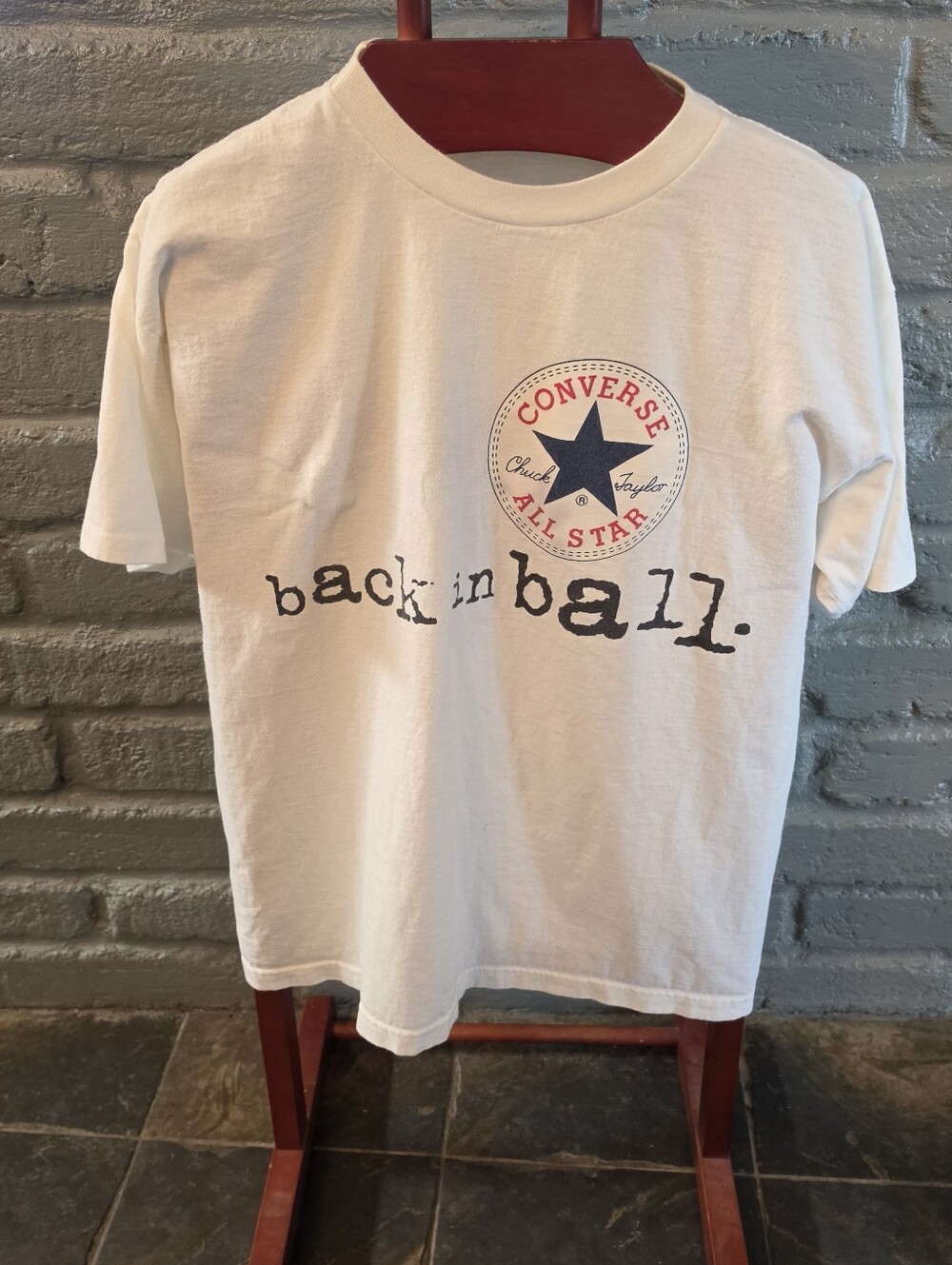 Vintage 90s Converse All Star Back In Ball T-Shirt XL Single Stitch USA Made